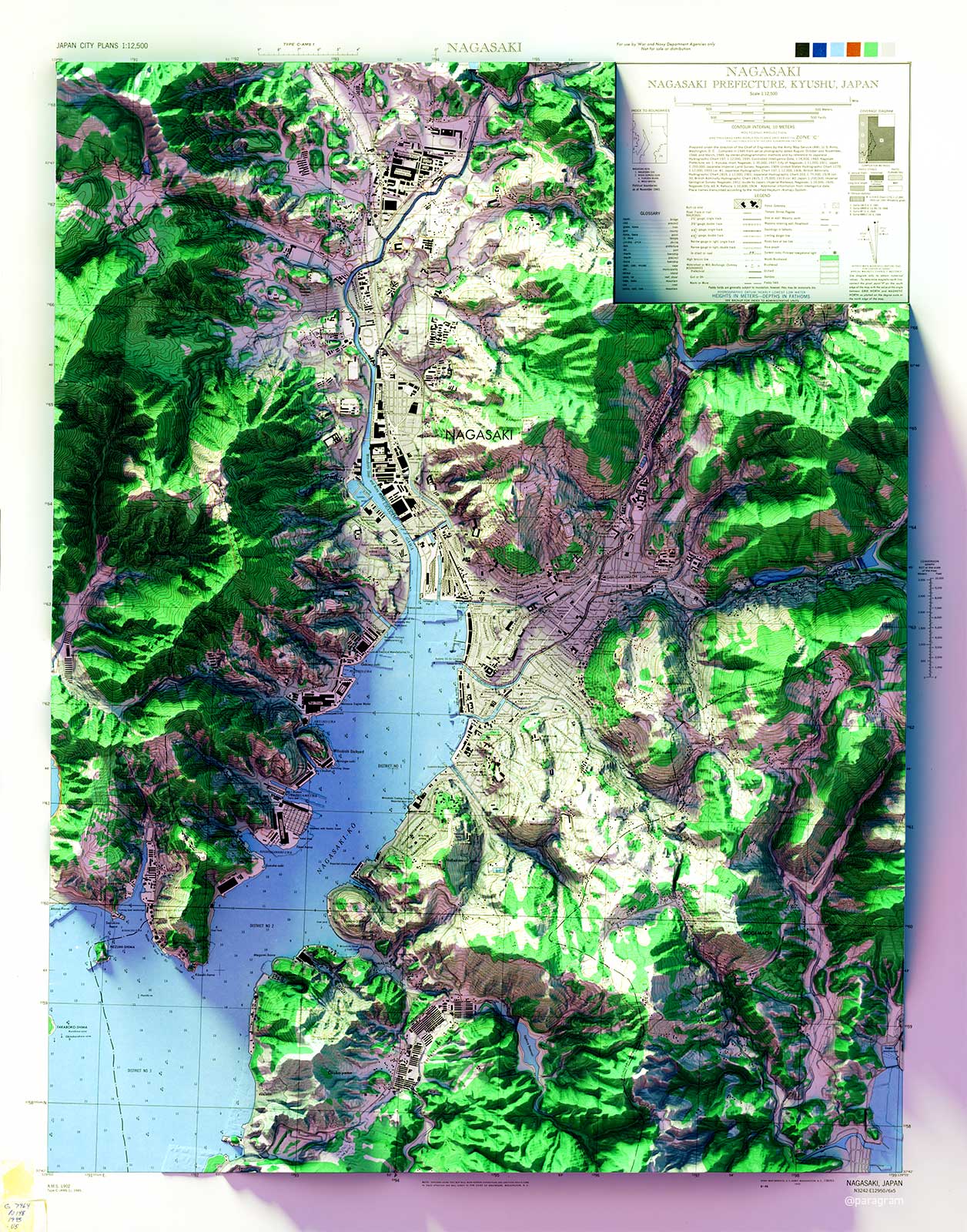 長崎（旧米国陸軍地図局 1万2500分の1）